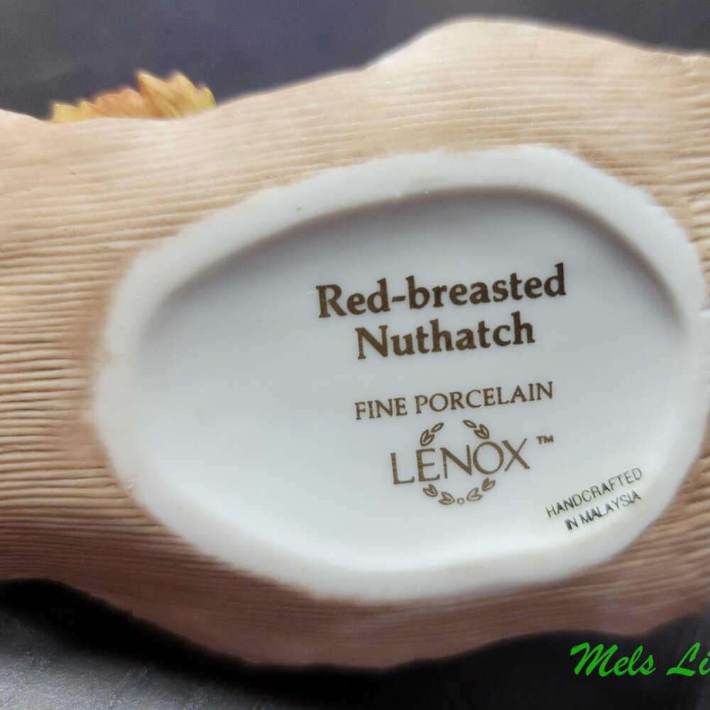 LENOX Fine Porcelain Red Breasted Nuthatch Bird Figurine Handcrafted - Picture 5 of 5